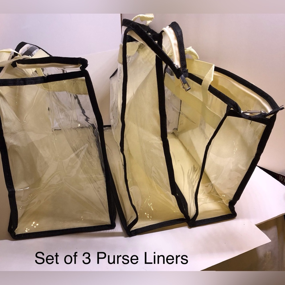 Purse Liners, set of 3. Heavy Duty PVC & Fabric. Various Sizes.
